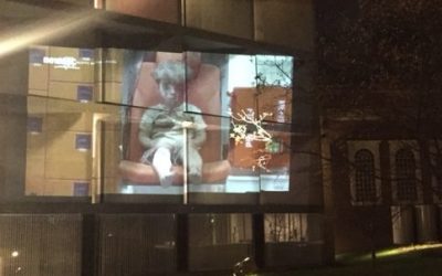 Roseann Tariq Sijeeni (MDes CC ’17) presents a public projection at the Carpenter Center for Visual Arts at Harvard